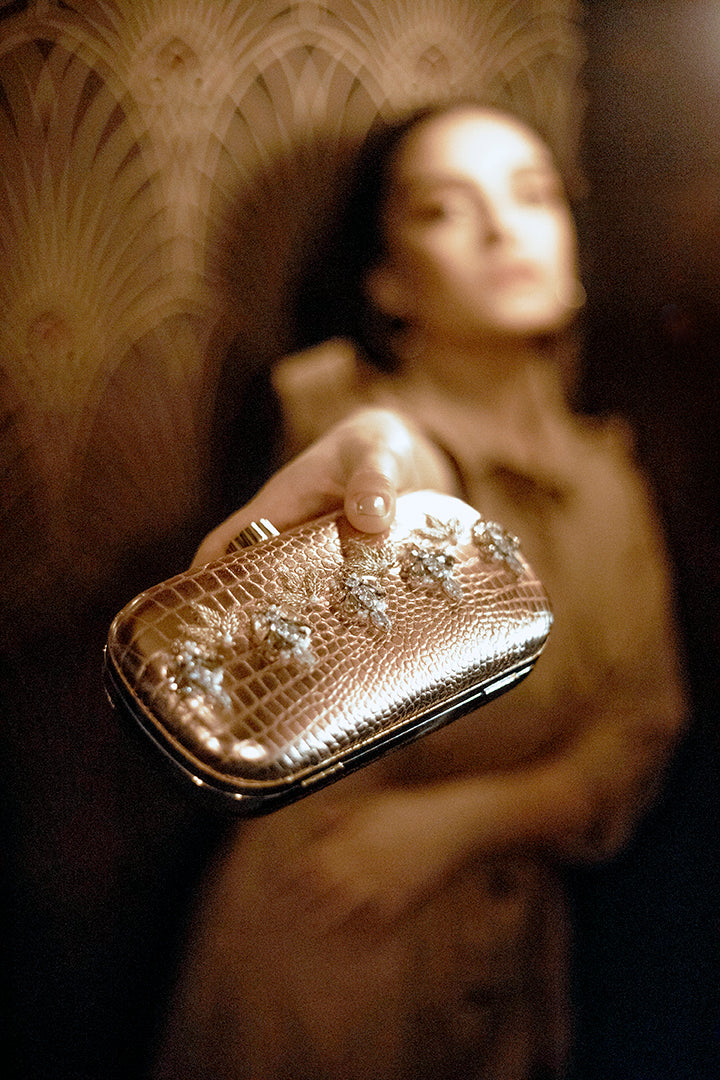 ALINA Rose Gold - handmade artisan clutches by MINZA