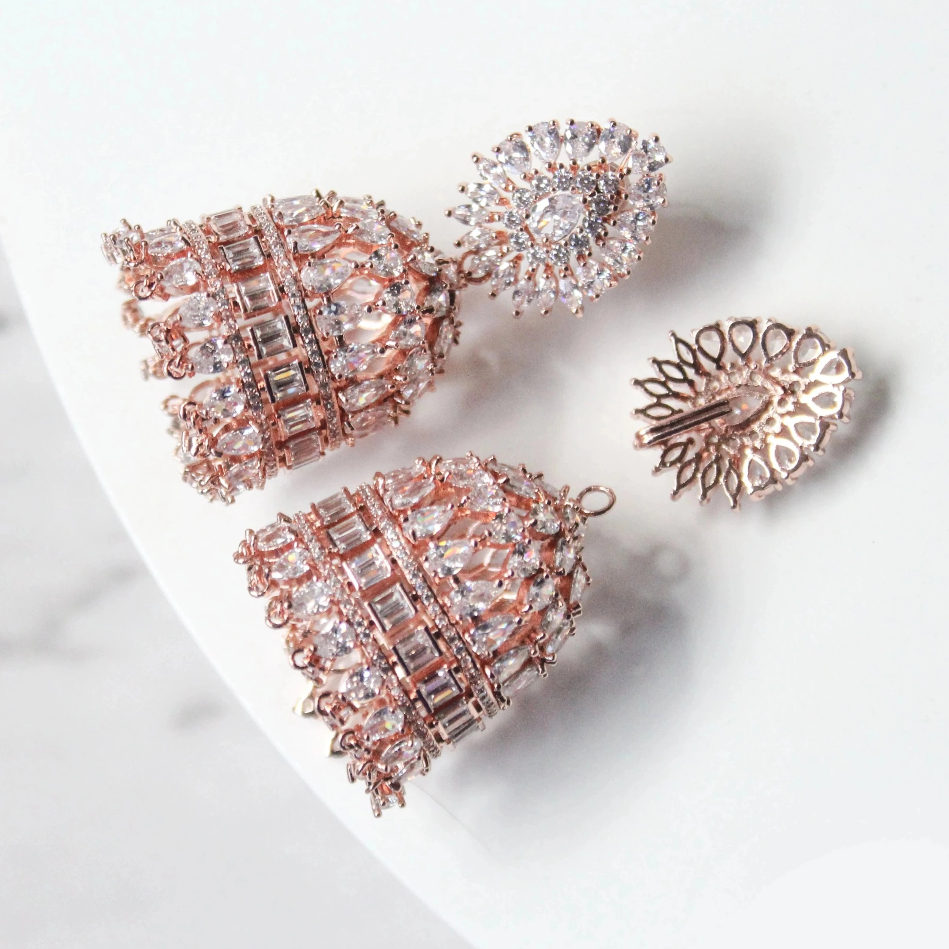 JHUMKA Rose Gold - handmade artisan clutches by MINZA